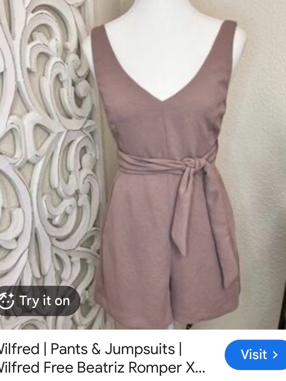 Wilfred Mauve Tie-Waist Romper